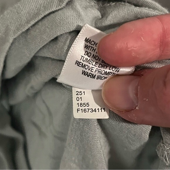 GO International Floral Print Light Blue 3/4 Sleeve Draped Top Size XS - Picture 9 of 9